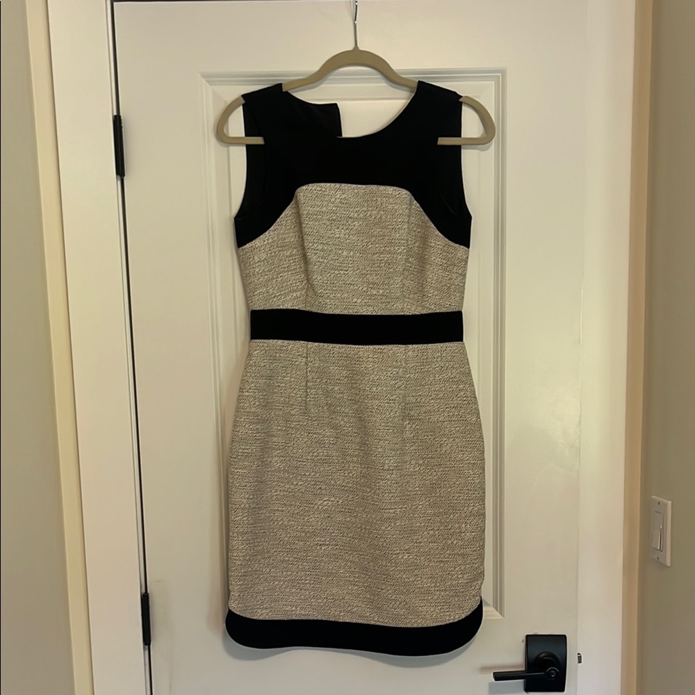 Banana Republic Black and Gray Sheath Mini Dress